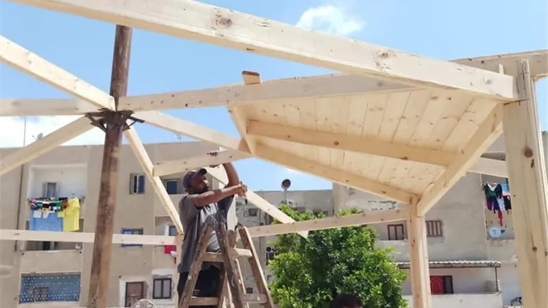 انشاء برجولات بمنتزهات المنخفض بالقنطره شرق بالاسماعيليه