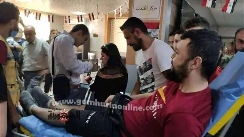 لقطات انتخابية.. الملازم أول يوسف سالم يخرج من المستشفى للمشاركة في الانتخابات الرئاسية السورية