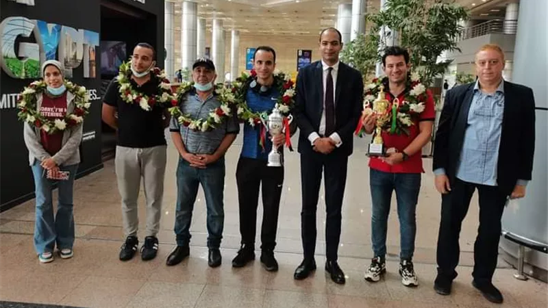 استقبال حافل بالورود لأبطال أفريقيا للشطرنج