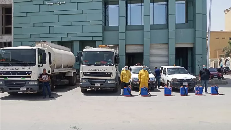الجيزة تطلق حملات تطهير موسعة بالأحياء والمراكز والمدن لمجابهة فيروس كورونا