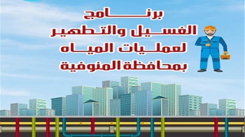 مياه المنوفية تعلن خطة غسيل الشبكات خلال هذا الشهر
