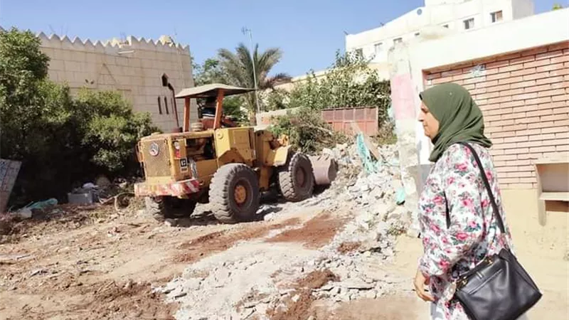إزالة المبانى المقامة على الأرض الزراعية بالباجور وبركة السبع و السادات