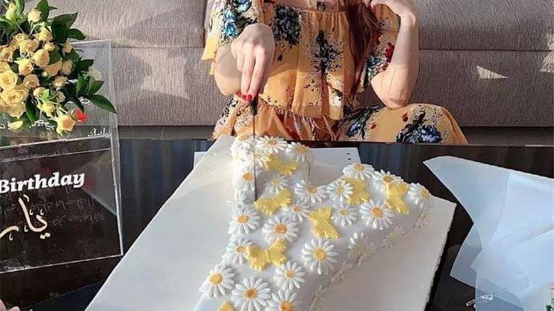 يارا تحتفل بعيد ميلادها ال ٣٨ بتورتة على شكل 