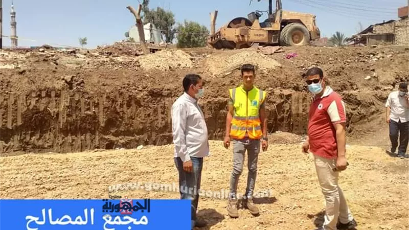 رئيس مدينة أشمون يتابع تنفيذ المبادرة الرئاسية حياه كريمة بجريس