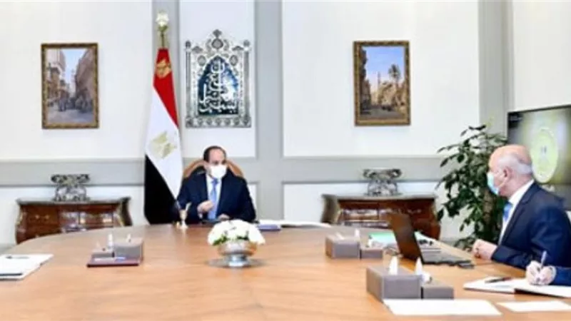 الرئيس السيسى يتابع الموقف التنفيذى لمشروعات وزارة النقل مع رئيس الوزراء والفريق كامل الوزير