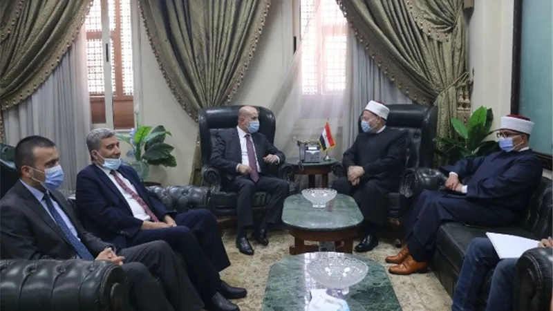 مفتي الجمهورية يستقبل وفدًا فلسطينيًّا ويؤكد على الدور المصري الداعم للقدس والقضية الفلسطينية
