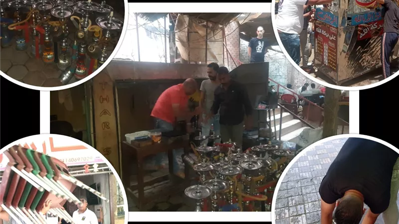 الجيزة: مصادرة ١٣٢ شيشة و٣٠٢ كرسى وتحرير٢٢ محضر عدم إرتداء الكمامة