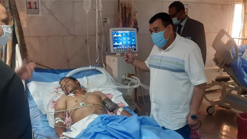 السكرتير العام المساعد يزور المصابين في حادثى سير الطريق الصحراوى الغربى والعلاقى
