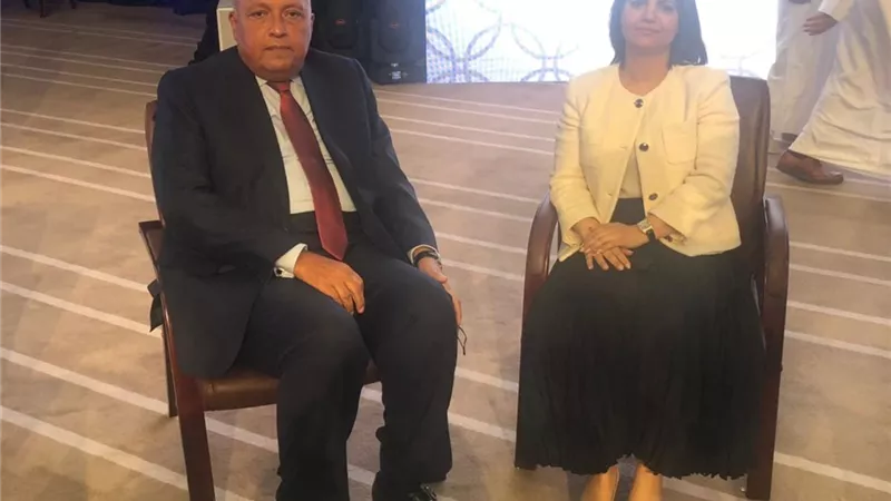 وزير الخارجية يلتقي نظيرته الليبية و يوجه لها الدعوة لزيارة رسمية لمصر