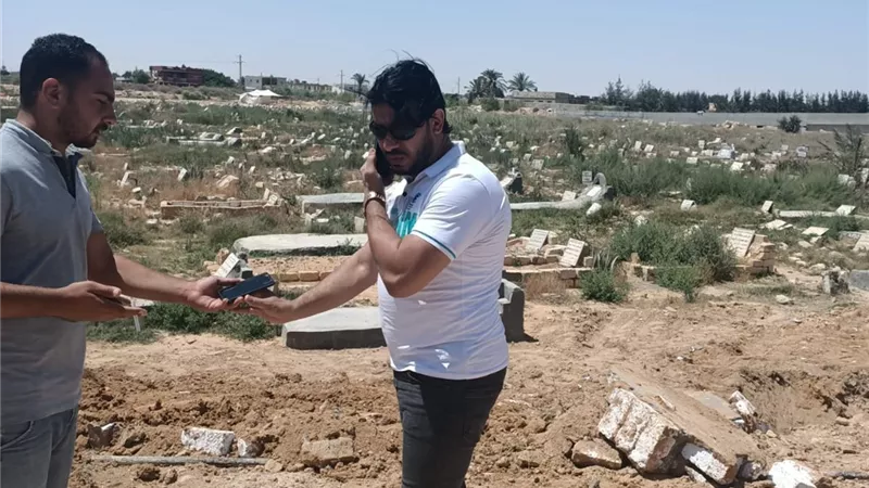 ازالة فورية علي تعدي علي حرمه مقابر مدينة الحمام بمطروح