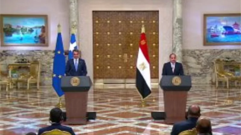 السيسى يبحث مع رئيس وزراء اليونان سبل التعاون الثنائي بين البلدين