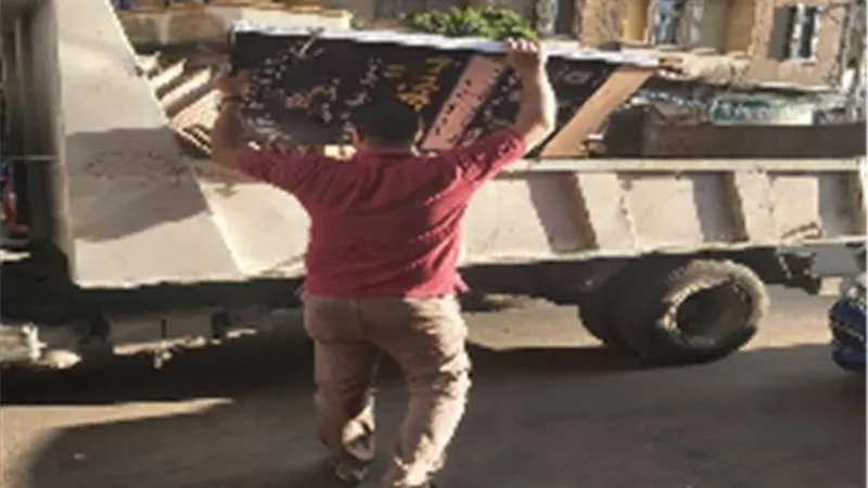 ازالة أعمال بناء مخالف وإزالة الأشغالات بحى وسط