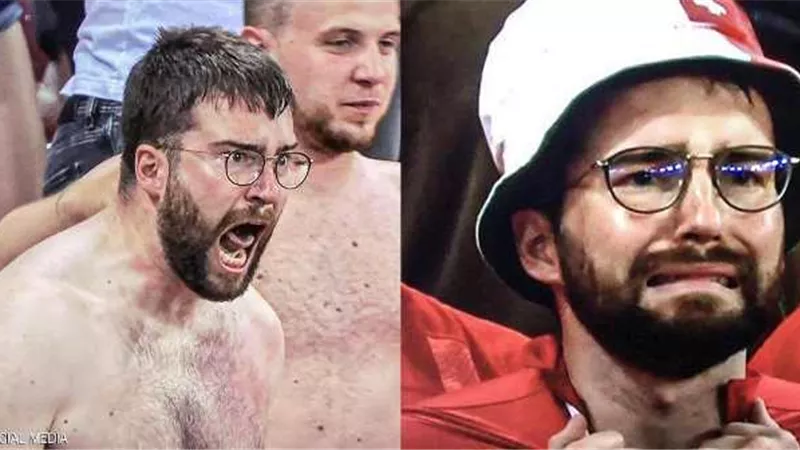 مشجع سويسري يخطف الأضواء في ليلة سقوط فرنسا