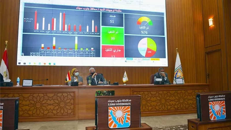 محافظ جنوب سيناء يترأس مؤتمر المتابعة الدورى بحضور كافة القيادات التنفيذية بالمحافظة