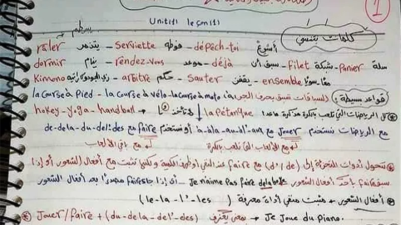 ملخص اللغة الفرنسية فى 8 ورقات للثانوية العامة