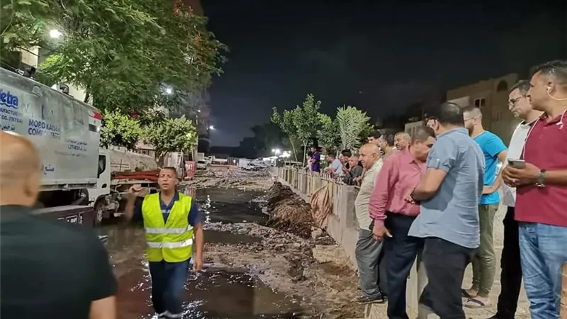 مياه الجيزة: إصلاح خط طرد محطة صرف صحي شبرامنت بالجيزة