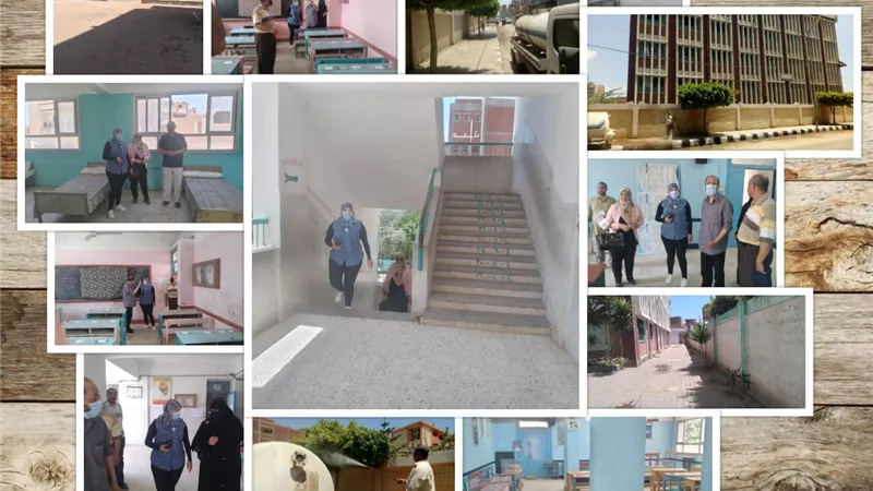 متابعة الاستعدادات والتجهيزات بمدارس مدينة القنايات استعدادا لامتحانات الثانويه العامة