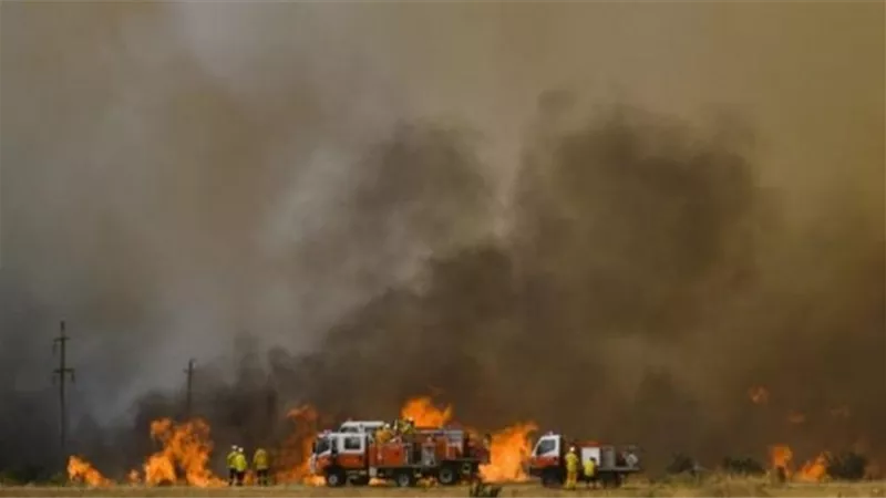حريق داخل مطار المثني وسط العاصمة العراقية بغداد