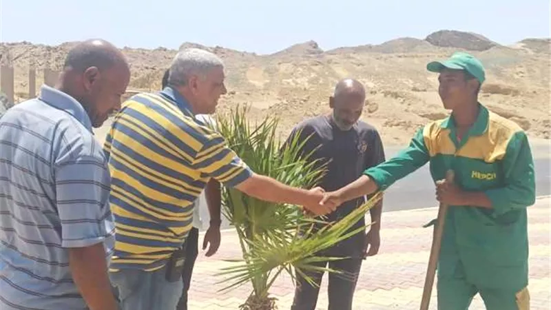 رئيس مدينة مرسى علم زراعة وتشجير الشوارع والارتقاء بالمظهر الحضارى