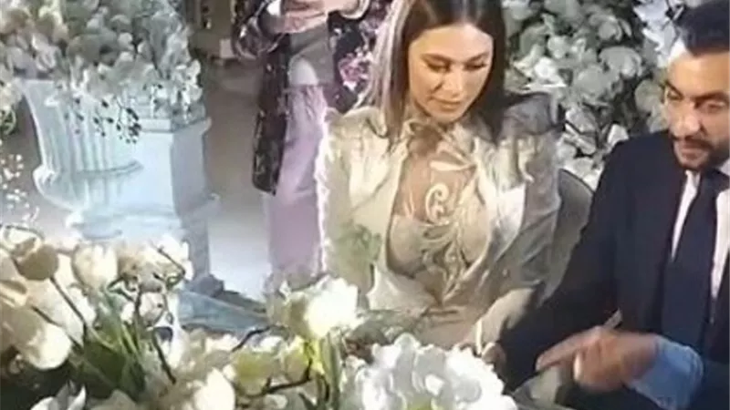 شاهد.. الفنانة هاجر أحمد تحتفل بعقد قرانها على رجل الأعمال أحمد الحداد