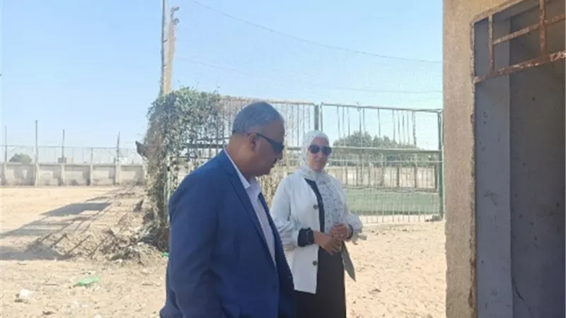 وكيل وزارة الرياضة بالقليوبية يتابع الاعمال الإنشائية لملعب مركز شباب مدينة قها