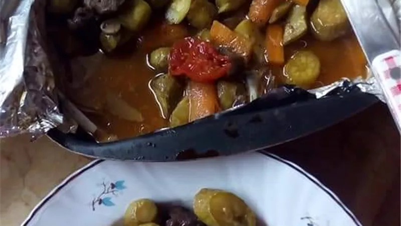 ورقه اللحمه بالخضار ..شهيه ولذيذة