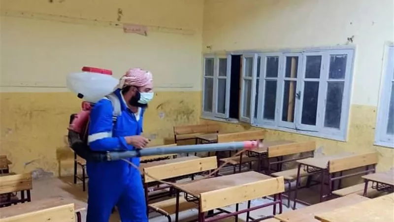 رش وتطهير لجان الثانوية العامه مستمر بواحة سيوة