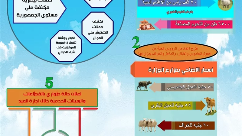 انفوجراف .. استعدادات وزارة الزراعة لاستقبال عيد الأضحى