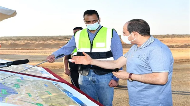 الرئيس السيسى يتفقد مشروعات شبكة محاور وطرق الساحل الشمالى