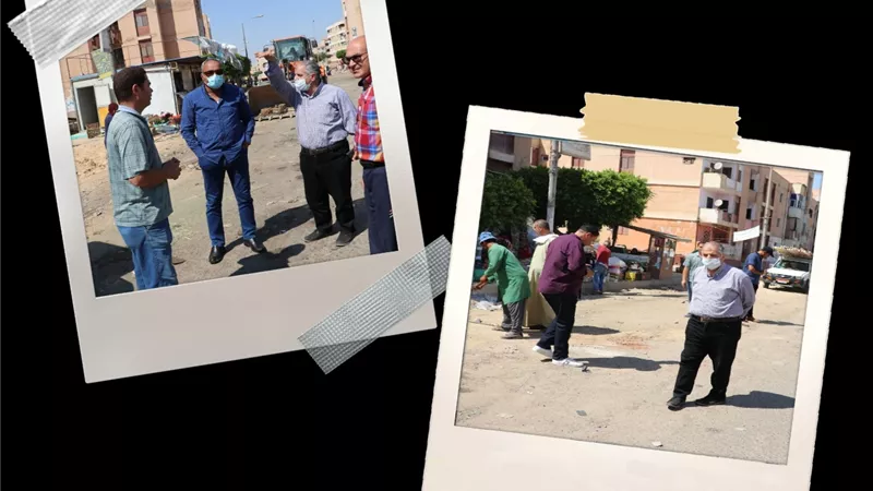 رئيس جهاز مدينة السادات يقود حملة لإزالة الإشغالات بسوق المنطقة السكنية الرابعة