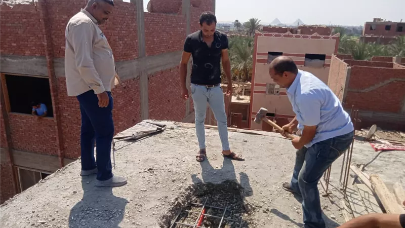 محافظة الجيزة تضبط وتزيل 16 حاله بناء مخالف وتعديات على أراضي زراعية