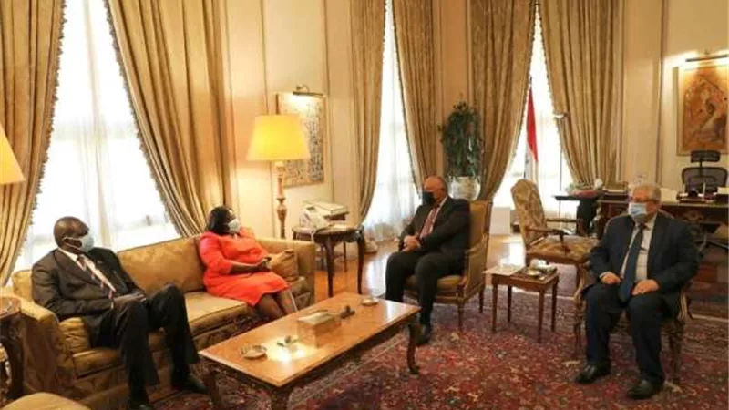 سامح شكري يستقبل وزيرة خارجية جنوب السودان