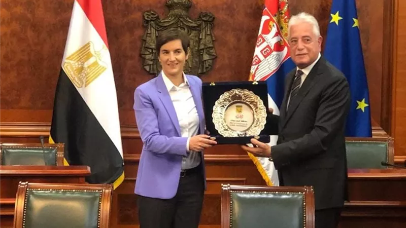 رئيسة وزراء صربيا تستقبل محافظ جنوب سيناء بمقر رئاسة الوزراء فى بلجراد