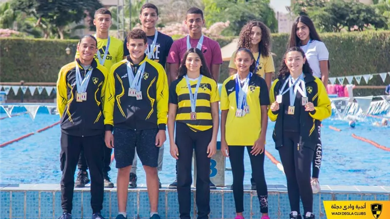أبطال وادى دجلة يحصدون الكؤوس والميداليات في السباحة والتنس