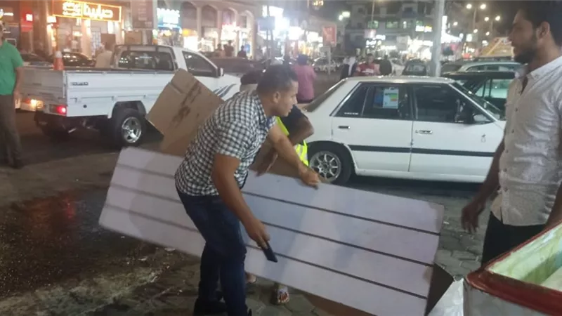 جهاز مدينة دمياط الجديدة يشن حملة ليلية مكبرة لإزالة الإشغالات والمخالفات