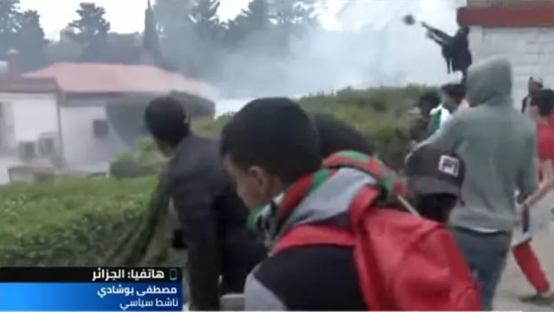 بالفيديو.. حقوقي: المناوشات بين المتظاهرين والشرطة بالجزائر لا تنفي سلمية الاحتجاجات