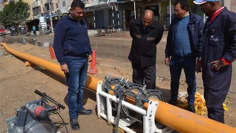 توصيل خطوط الغاز الطبيعى فى بلطيم