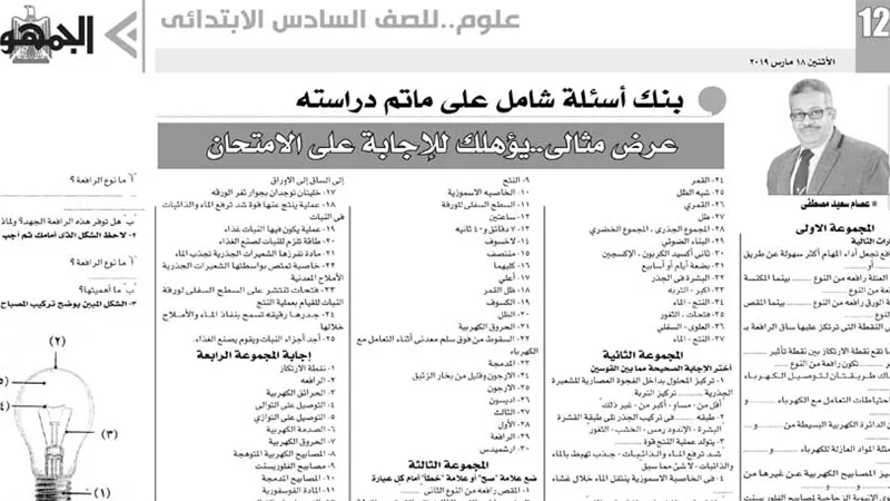 العلوم للشهادة الابتدائية