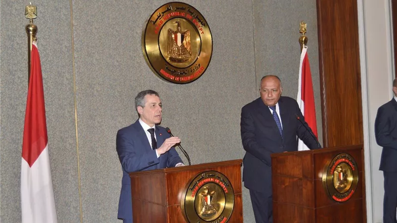 شكري يعقد مباحثات مع نظيره السويسري