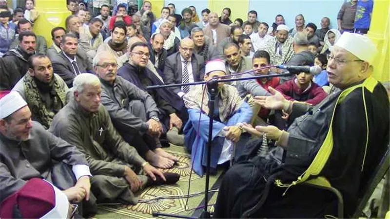 مشاهير وكبار القراءوالمتحدثين والمبتهلين بالأمسية الدينية بساقية أبو شعرة بأشمون