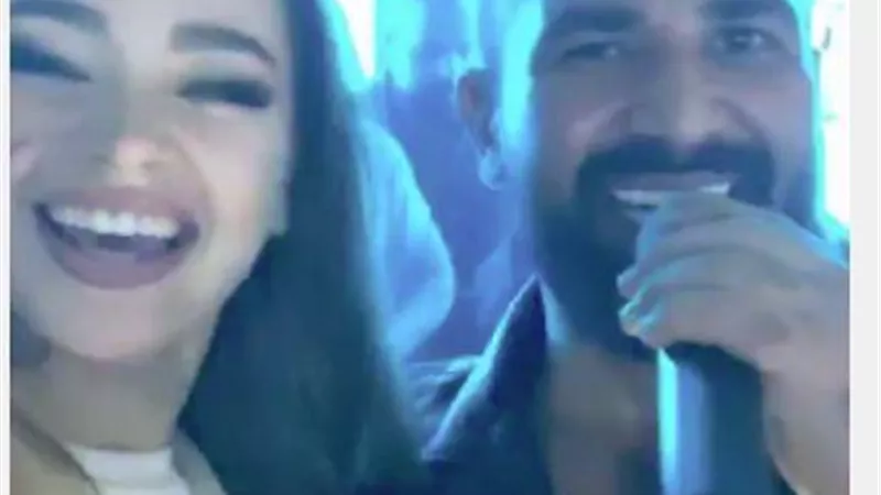 احمد سعد يحتفل بطلاقة من سمية الخشاب مع الراقصة جوهرة .. صور