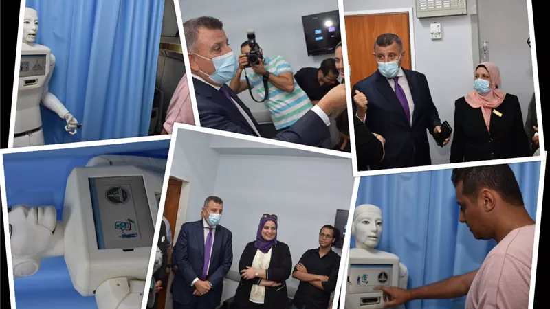 رئيس جامعة عين شمس يختبر أول ممرضة آلية من تنفيذ فريق بحثي بكلية الحاسبات