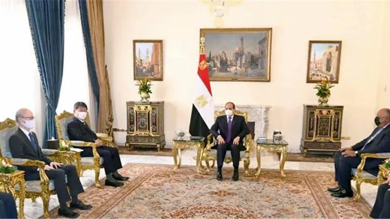 الرئيس السيسى يستقبل وزير خارجية اليابان