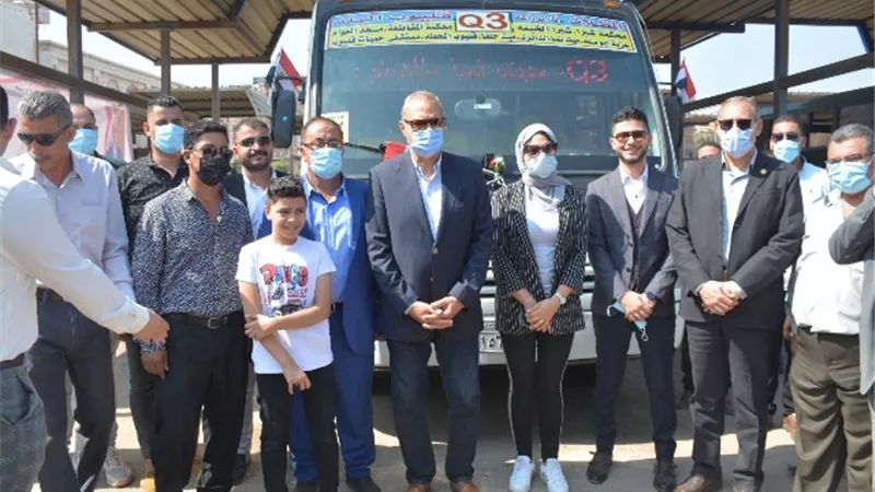 تطوير منظومة النقل وتشغيل 34 أتوبيس مكيفة لنقل الركاب بمدن وأحياء القليوبية
