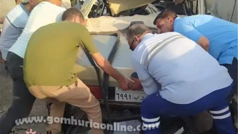 مصرع ٣ اشخاص وإصابة ١٣ آخرين بالعين السخنة
