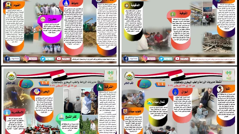 تعرف على أنشطة وجهود مديريات الزراعة والطب البيطري.. انفوجراف