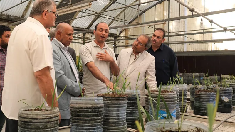 أعضاء اللجنة العليا لزراعة الأنسجة تتفقد معمل إكثار النخيل بمركز بحوث الصحراء