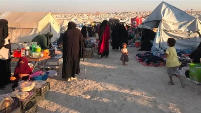 حريق في مخيم الهول بسوريا يسفر عن إصابة عدد من الأطفال والنساء
