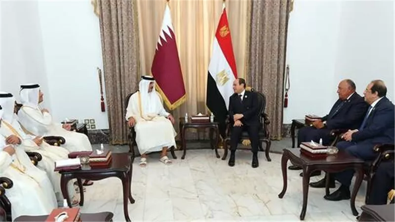 بيان قطري حول قمة الرئيس السيسي وتميم في بغداد