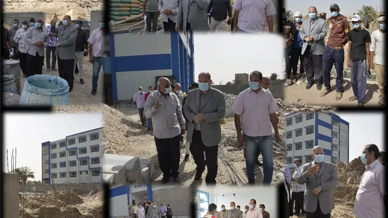 محافظ أسيوط يتفقد أعمال إنشاء مجمع مدارس بني سميع الابتدائي والثانوي بمركز أبوتيج